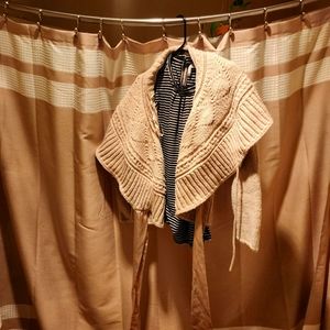 Black and white professional shirt with Beige sweater